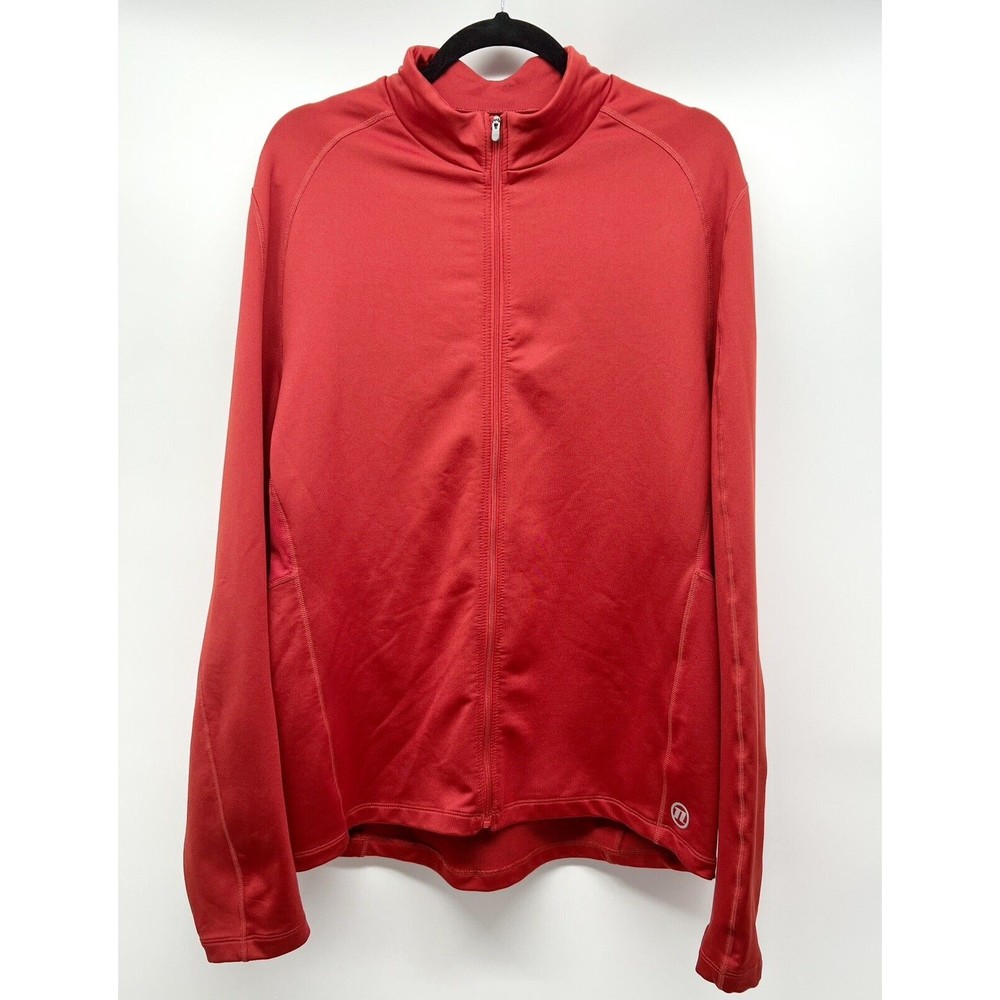 Novara REI Men’s Jacket Sz XL Mountain Cycling Soft Shell Red Full Zip Rear Flap